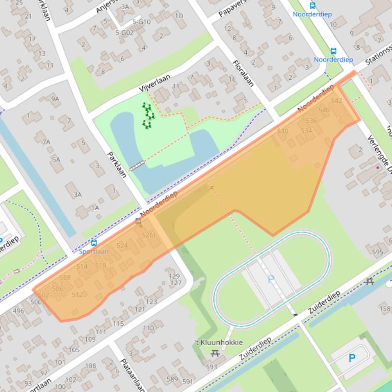 Kaart van postcodegebied 9521BS.