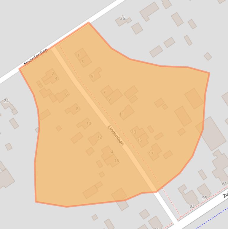 Kaart van postcodegebied 9521BV.