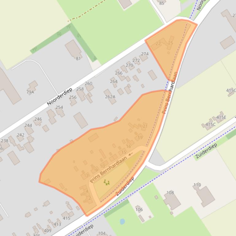 Kaart van postcodegebied 9521CA.