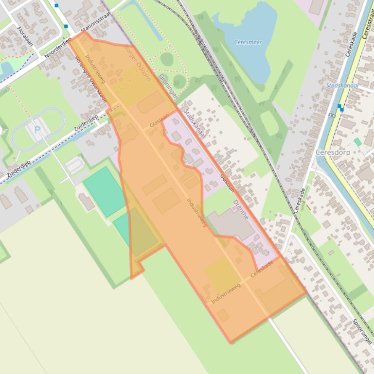 Kaart van postcodegebied 9521CE.