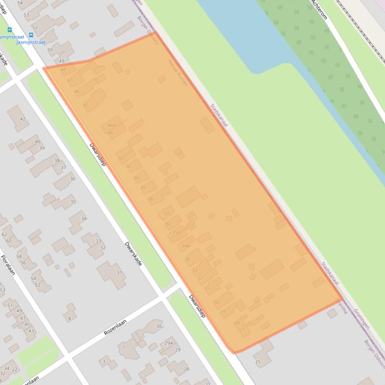 Kaart van postcodegebied 9521CJ.