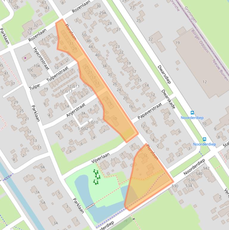 Kaart van postcodegebied 9521CR.