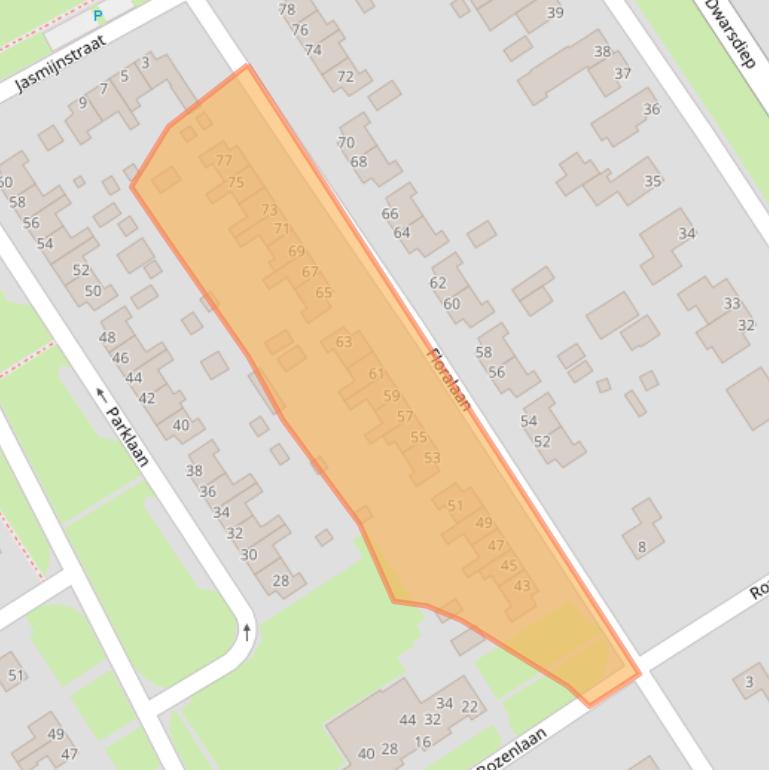 Kaart van postcodegebied 9521CS.