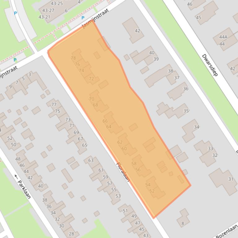 Kaart van postcodegebied 9521CV.