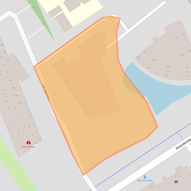 Kaart van postcodegebied 9521DC.