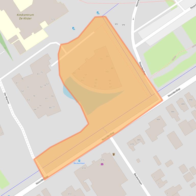 Kaart van postcodegebied 9521DE.