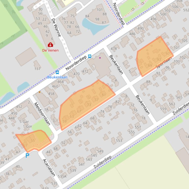 Kaart van postcodegebied 9521EC.