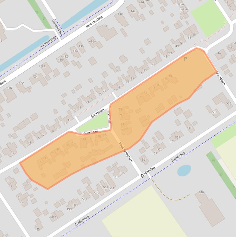 Kaart van postcodegebied 9521EE.