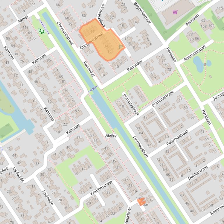 Kaart van postcodegebied 9521ET.