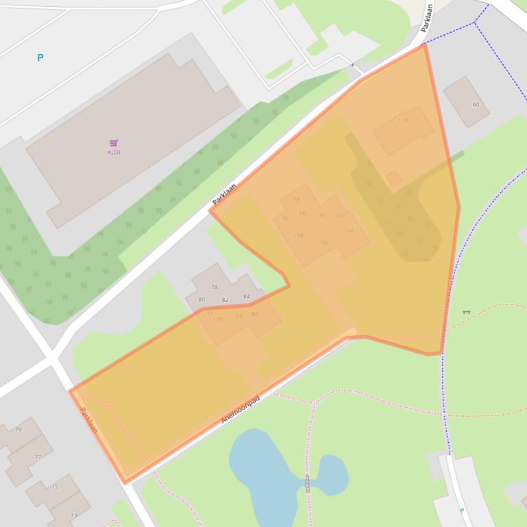 Kaart van postcodegebied 9521GE.