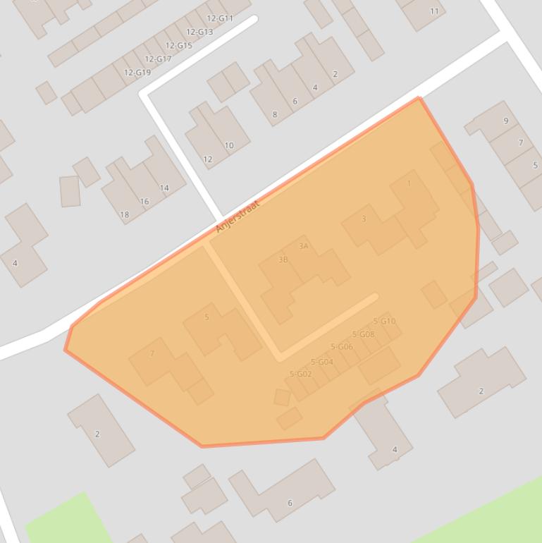 Kaart van postcodegebied 9521GJ.