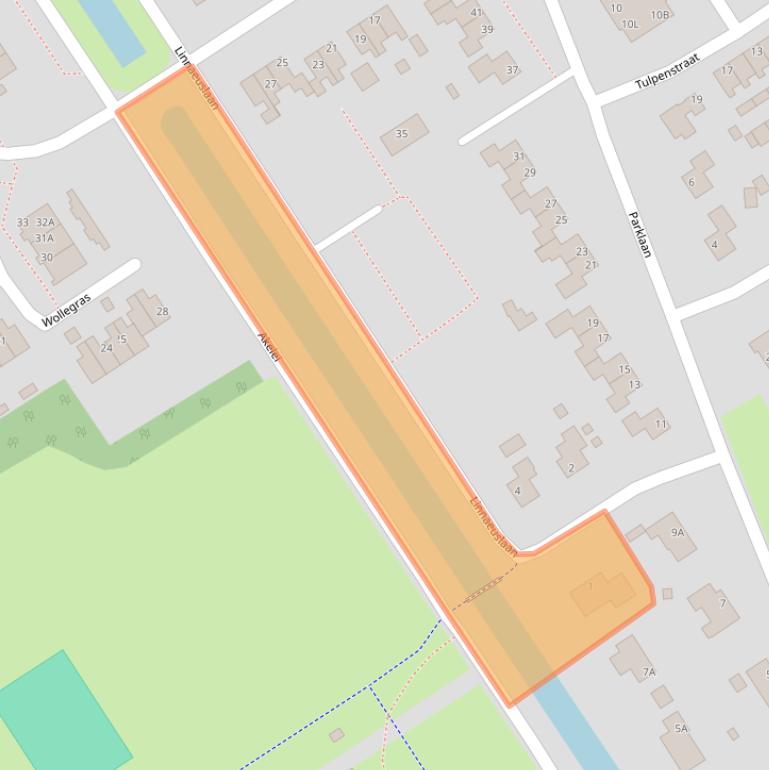 Kaart van postcodegebied 9521GL.