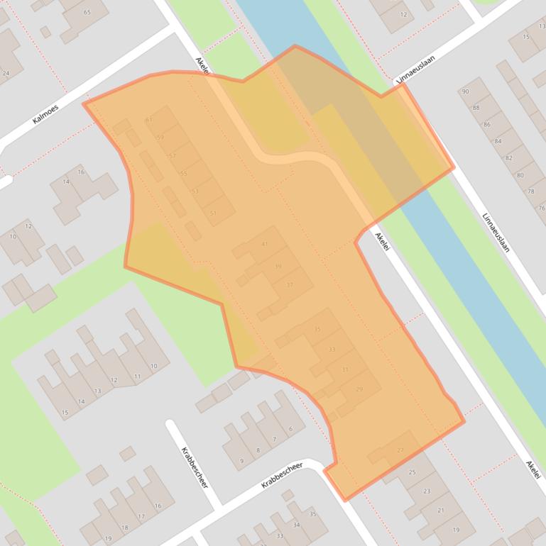 Kaart van postcodegebied 9521GN.