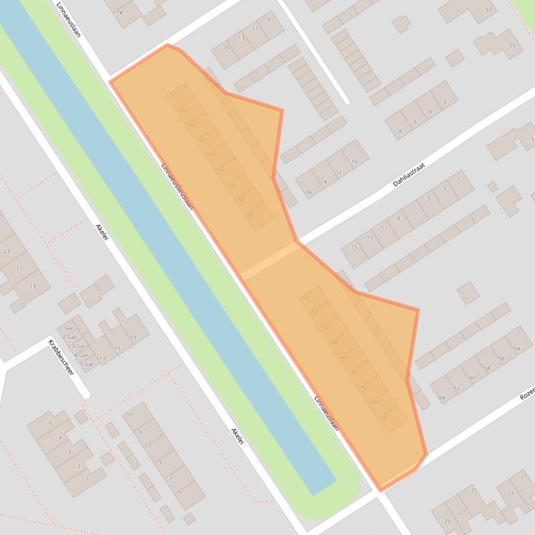 Kaart van postcodegebied 9521GR.