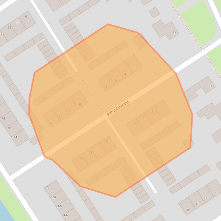 Kaart van postcodegebied 9521GV.