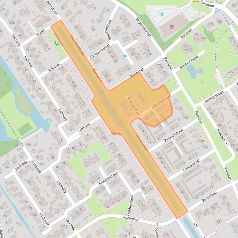 Kaart van postcodegebied 9521GW.