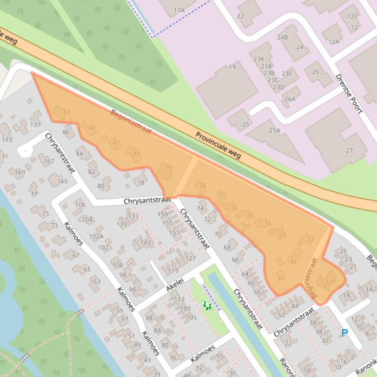 Kaart van postcodegebied 9521GX.