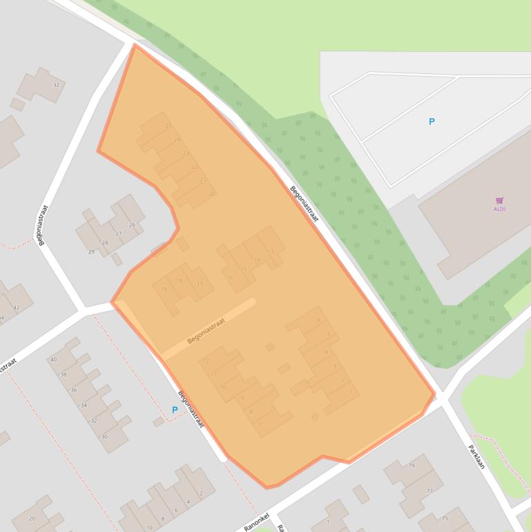 Kaart van postcodegebied 9521GZ.