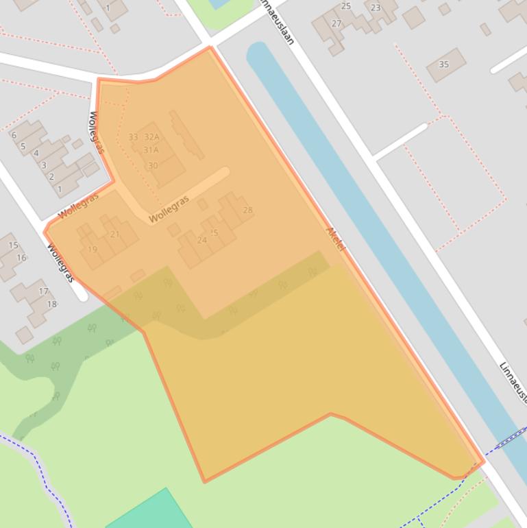 Kaart van postcodegebied 9521HD.