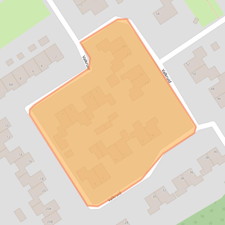 Kaart van postcodegebied 9521HE.