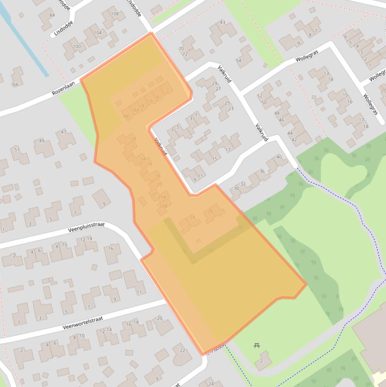 Kaart van postcodegebied 9521HG.