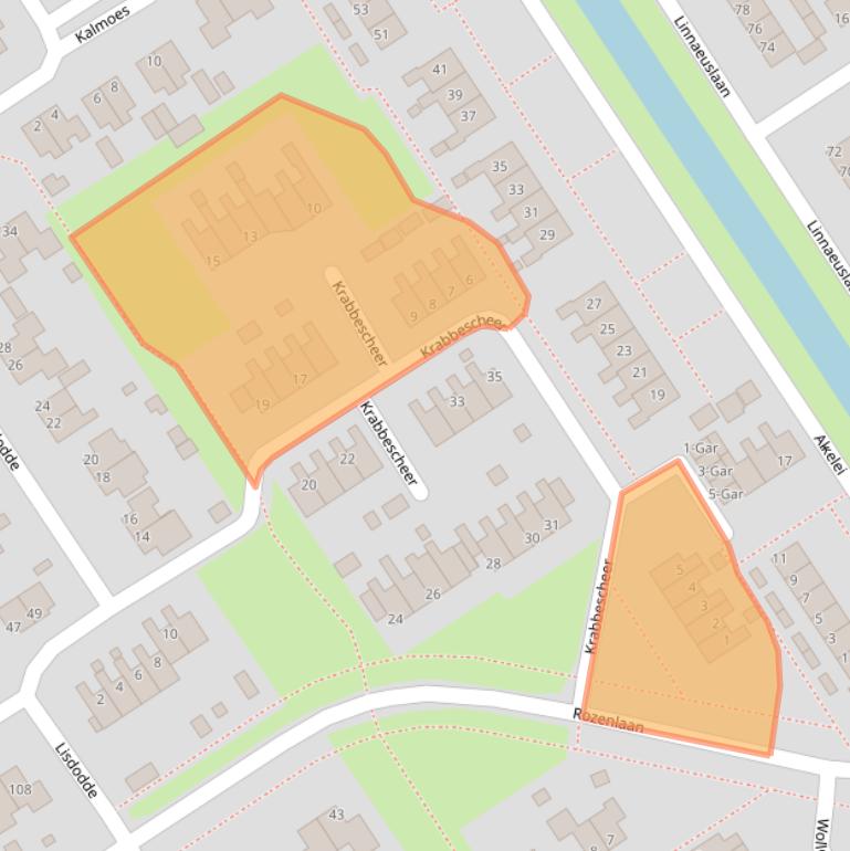 Kaart van postcodegebied 9521HP.