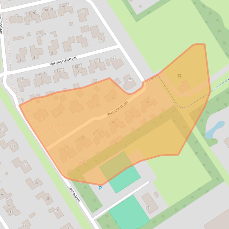 Kaart van postcodegebied 9521KC.