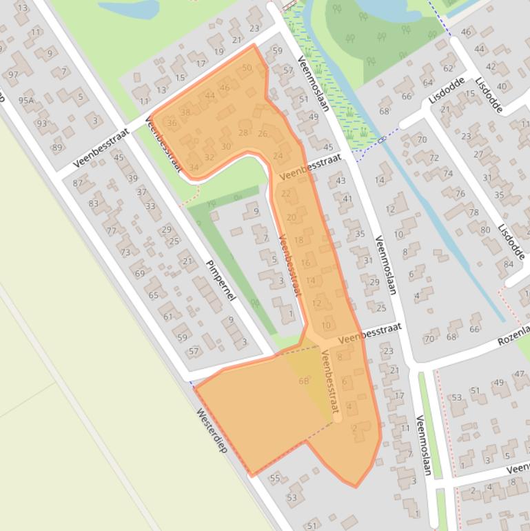 Kaart van postcodegebied 9521KJ.