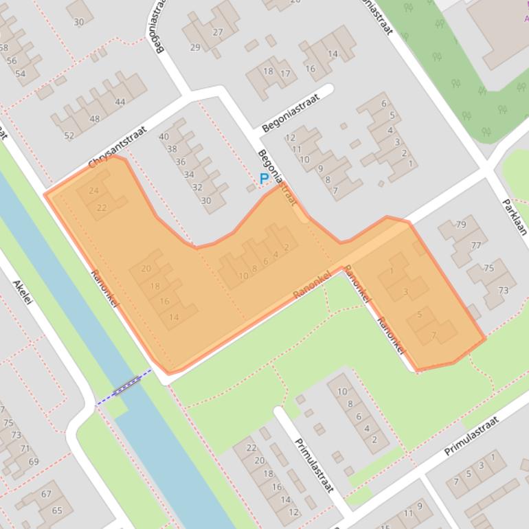 Kaart van postcodegebied 9521ZB.