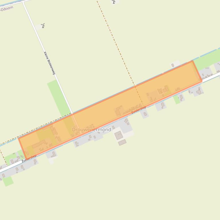 Kaart van postcodegebied 9523TB.