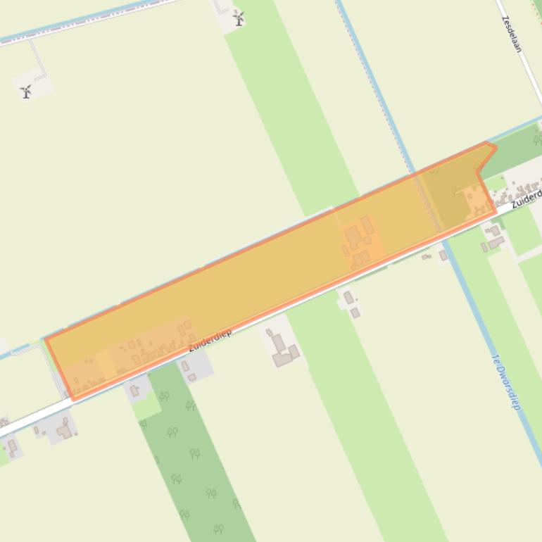 Kaart van postcodegebied 9523TC.