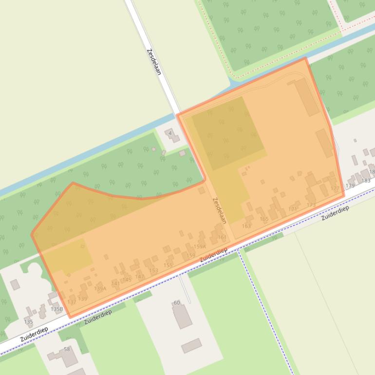 Kaart van postcodegebied 9523TD.