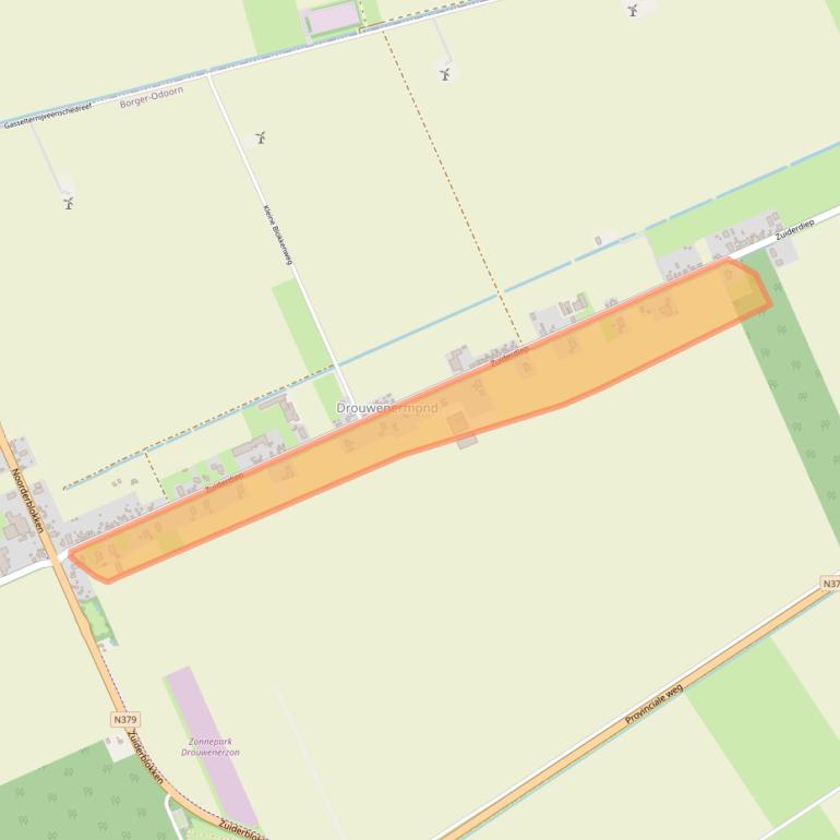 Kaart van postcodegebied 9523TG.