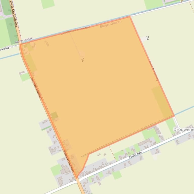 Kaart van postcodegebied 9523TK.