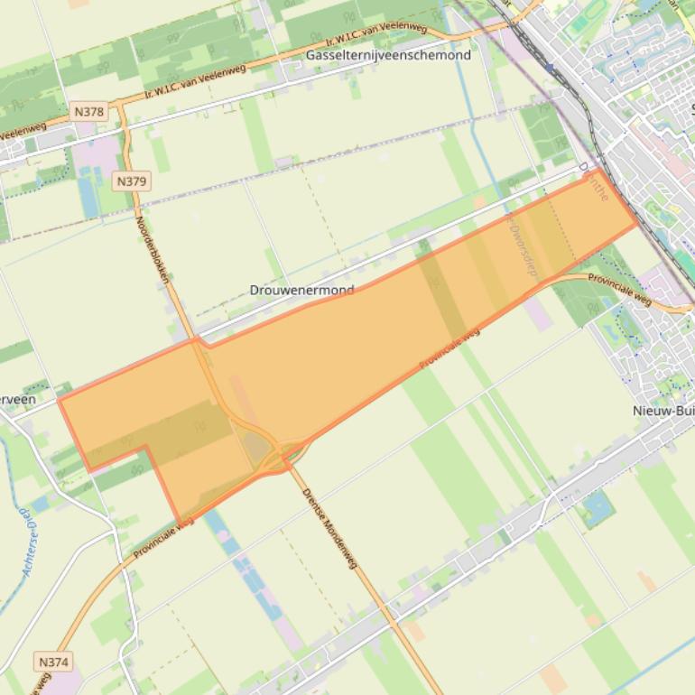 Kaart van postcodegebied 9523TL.