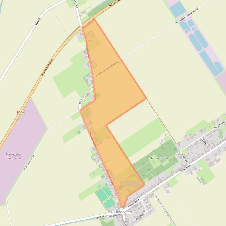 Kaart van postcodegebied 9524PD.