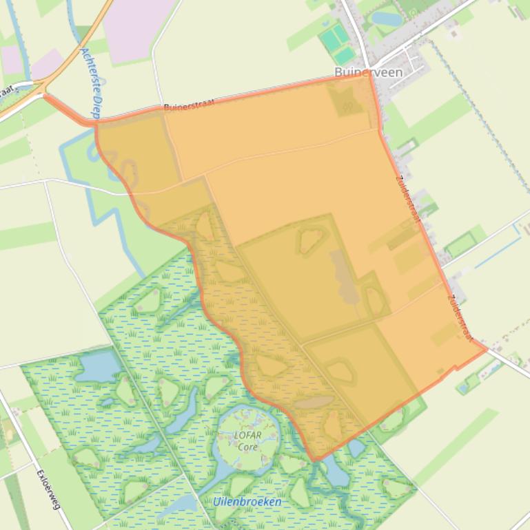Kaart van postcodegebied 9524PJ.