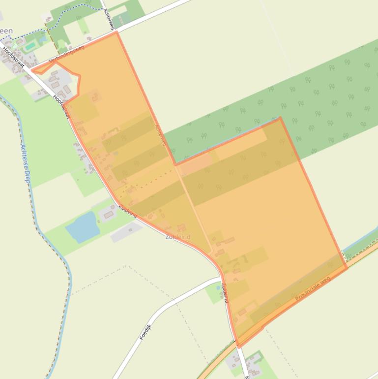 Kaart van postcodegebied 9525TJ.