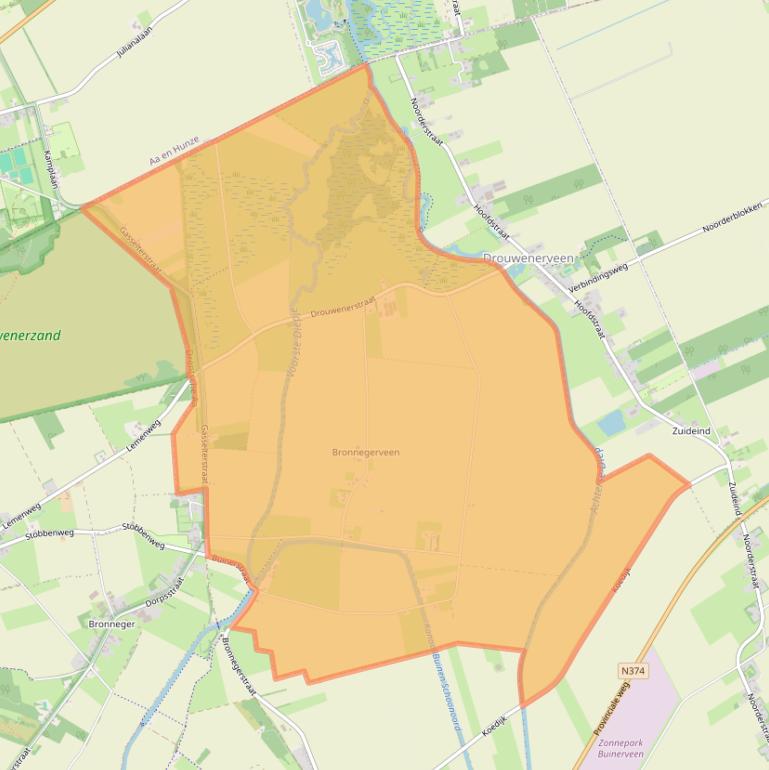 Kaart van postcodegebied 9526.