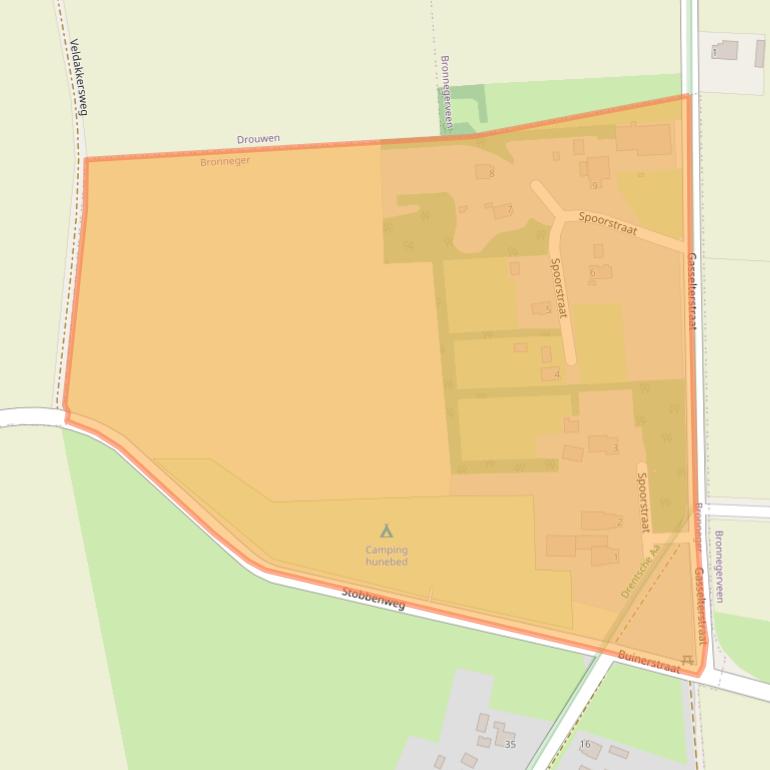 Kaart van postcodegebied 9527TA.