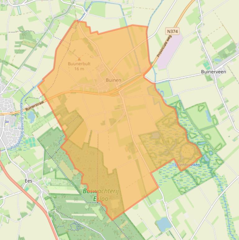 Kaart van postcodegebied 9528.