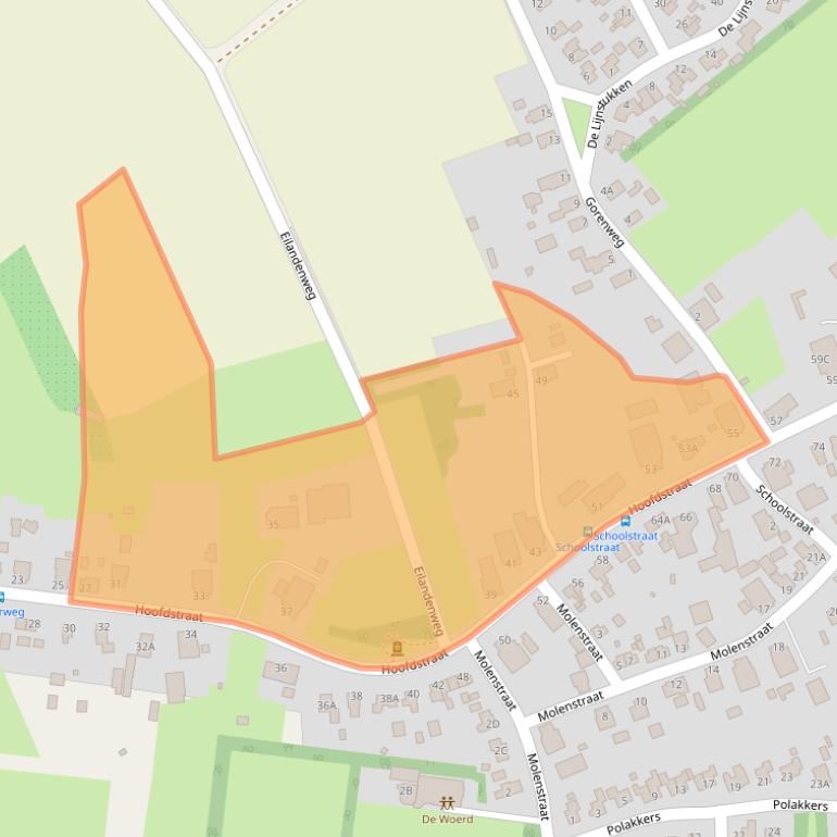 Kaart van postcodegebied 9528PB.