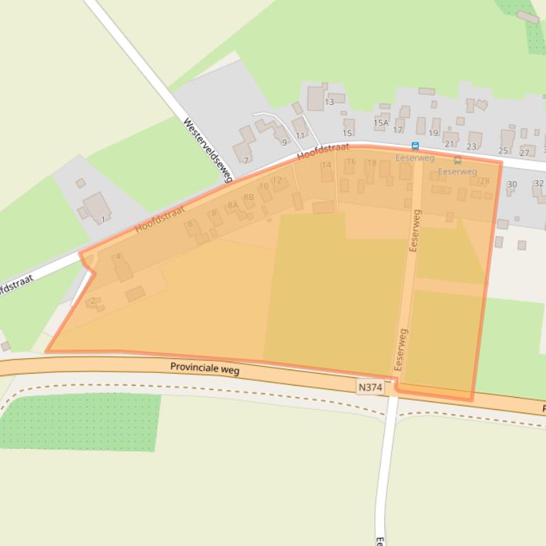 Kaart van postcodegebied 9528PD.