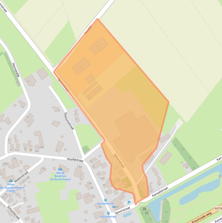 Kaart van postcodegebied 9528PN.