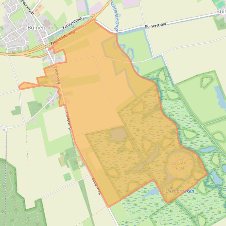Kaart van postcodegebied 9528RL.