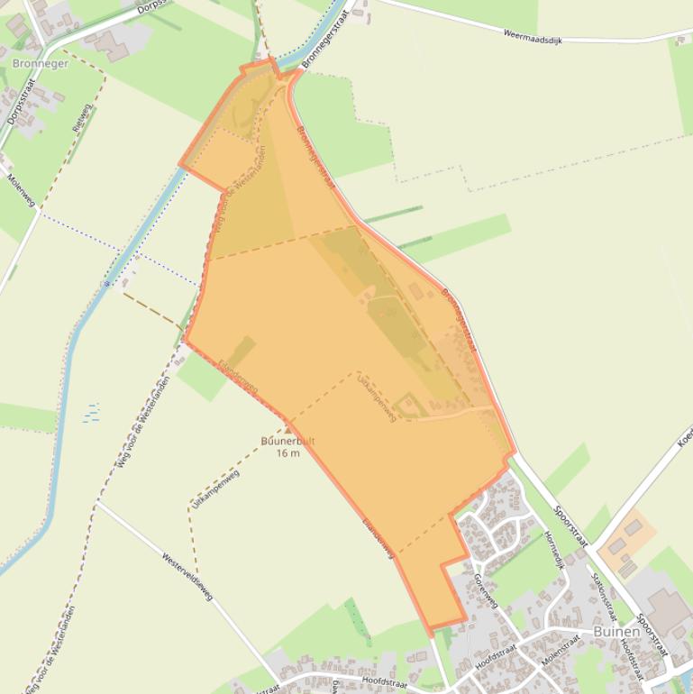 Kaart van postcodegebied 9528TB.