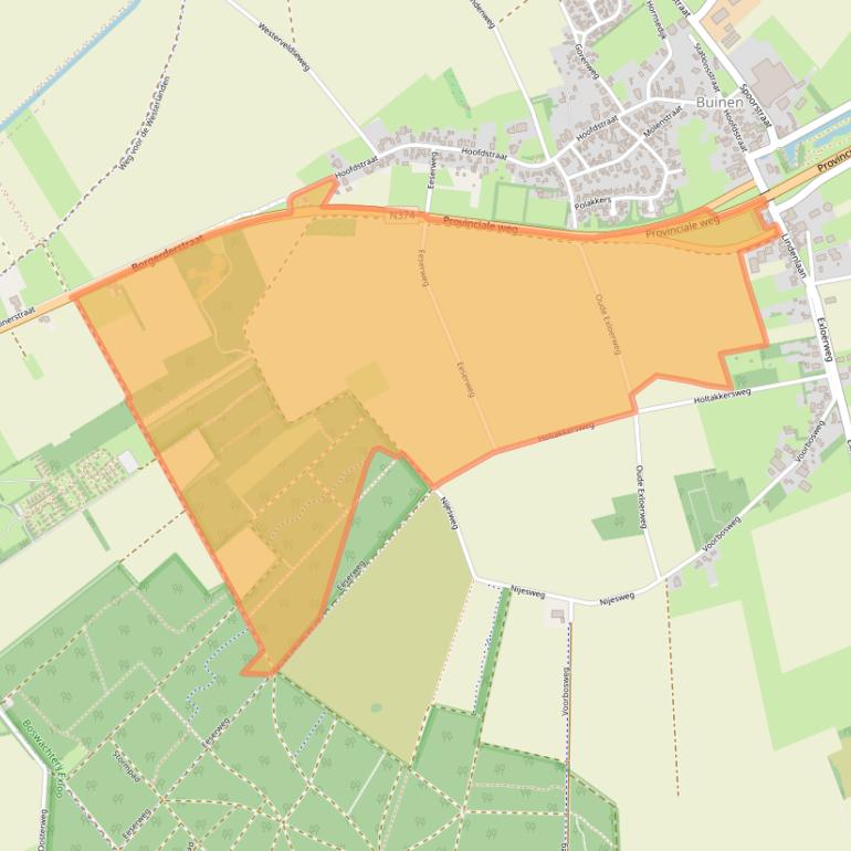 Kaart van postcodegebied 9528TC.