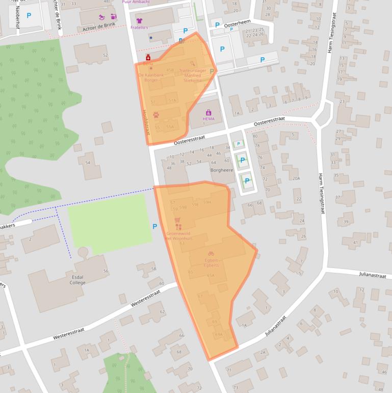 Kaart van postcodegebied 9531AC.