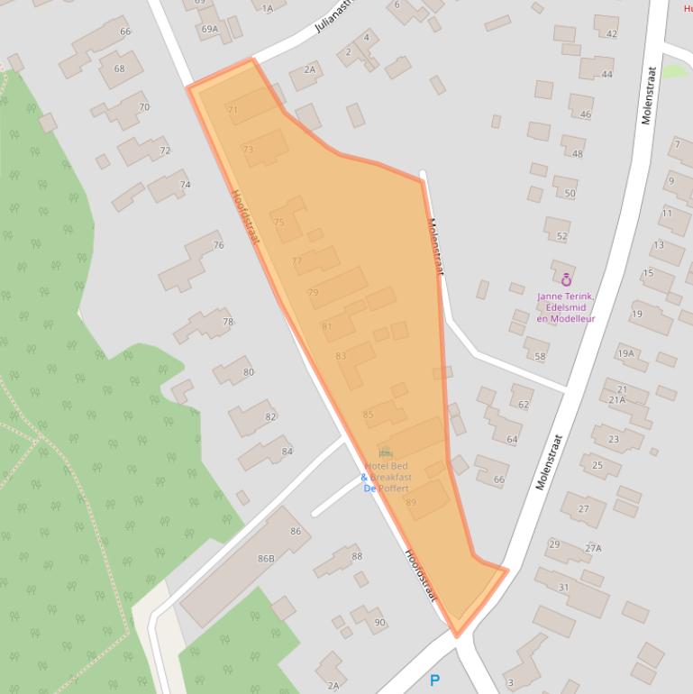 Kaart van postcodegebied 9531AD.