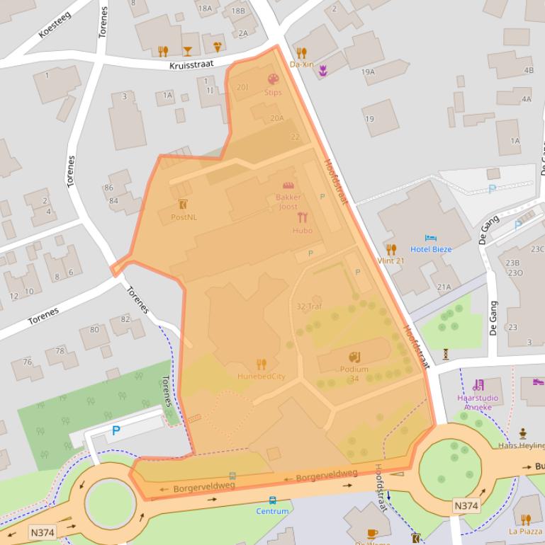 Kaart van postcodegebied 9531AG.